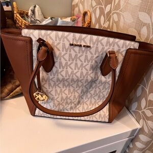 Michael Kors Brown and Cream Signature Tote